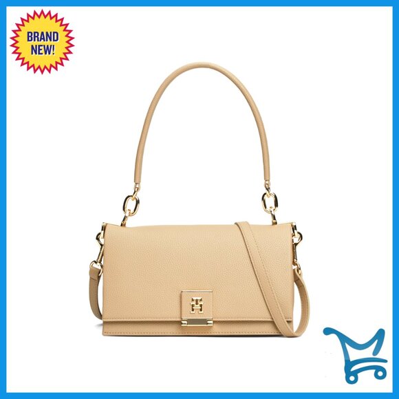 Leather Shoulder Bag with Removable Crossbody Strap Compact Saddle Bag